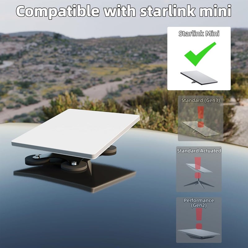 DAIERTEK Starlink Mini Car Magnetic Mount - Ultra Strong 220LBS Quick Release Roof Mount Kit, 360° Rotation, No Drill Universal Magnetic Car Mount for RV Van Truck Boat Yacht Vehicle - Image 5